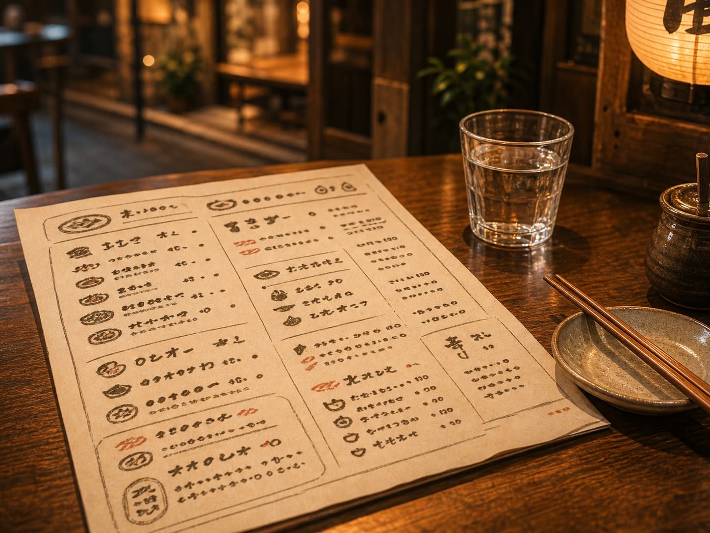 A traveler looking at a menu outside a local restaurant in Japan
